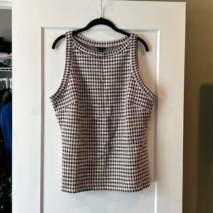 Ann Taylor ponte knit houndstooth tank
